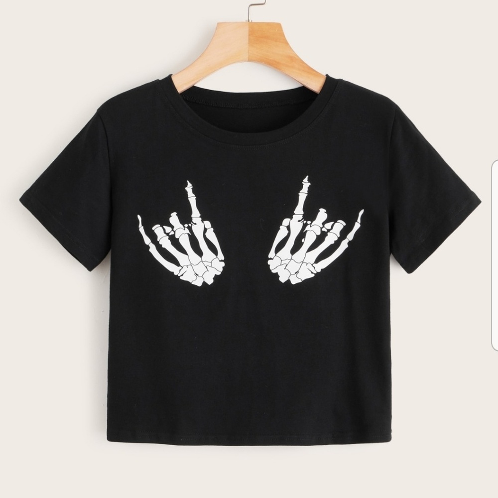 Skeleton hand t-shirt